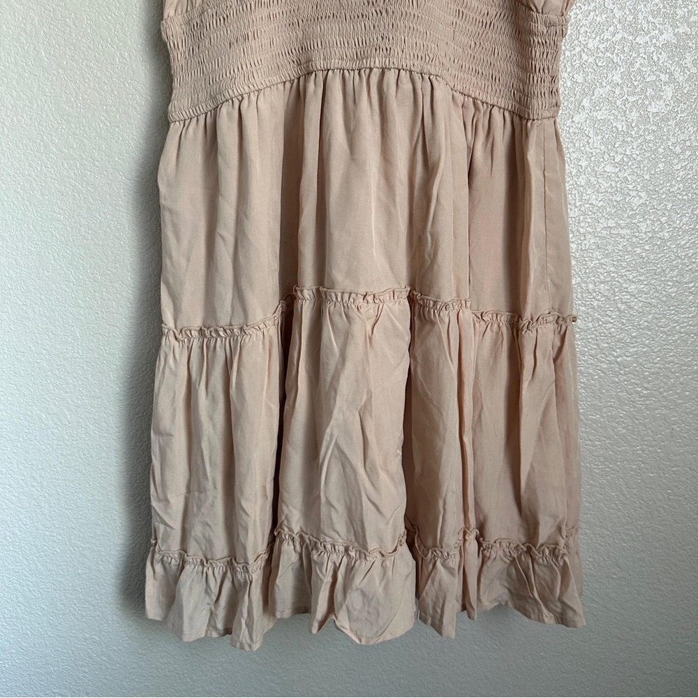 Amazon NWT‎ Taupe Halter Neck Smocked Sleeveless Dress Sz L - Picture 4 of 12